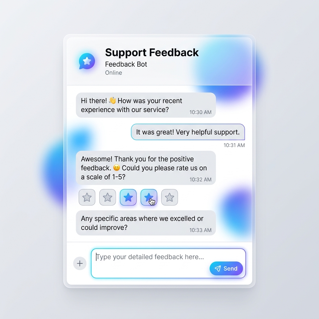 Premium feedback chat widget interface mockup